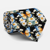 Butterfly Garden Elegantes Muster Neck Tie Krawatte (Gerollt)