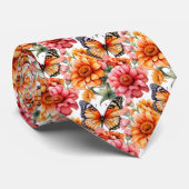 Butterfly Garden Elegantes Muster Neck Tie Krawatte (Gerollt)