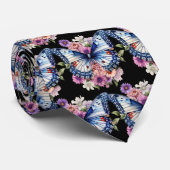 Butterfly Garden Elegantes Muster Neck Tie Krawatte (Gerollt)