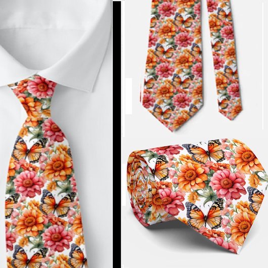 Butterfly Garden Elegantes Muster Neck Tie Krawatte