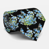 Butterfly Garden Elegantes Muster Neck Tie Krawatte (Gerollt)