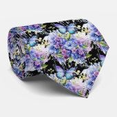 Butterfly Garden Elegantes Muster Neck Tie Krawatte (Gerollt)