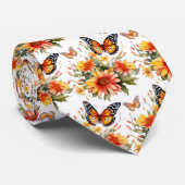 Butterfly Garden Elegantes Muster Neck Tie Krawatte (Gerollt)