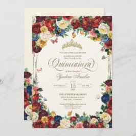Butterfly Garden farbenfroh Floral Quinceanera Einladung