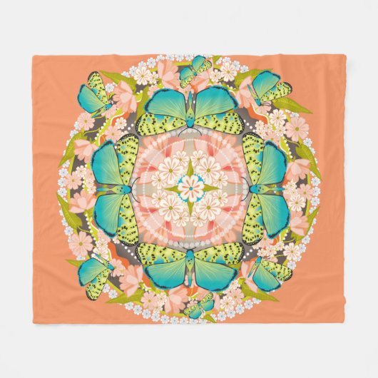 Butterfly Garden Fleecedecke (Vorderseite (Horizontal))