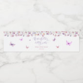 Butterfly Garden Floral Baby Dusche Wasserflaschenetikett (Einzelnes Label)