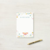 Butterfly Garden Floral Pattern | PERSONALISIERT Post-it Klebezettel (Auf Schreibtisch)