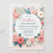 Butterfly Garden Frühlingsbrunch Muttertag Brunch Einladung (Vorderseite)
