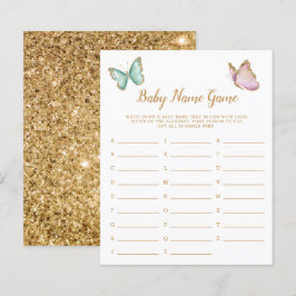 Butterfly Garden Gold Baby Name Dusche Spiel