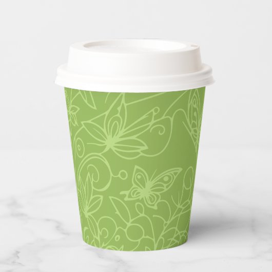 Butterfly Garden Green Pappbecher (Vorderseite)