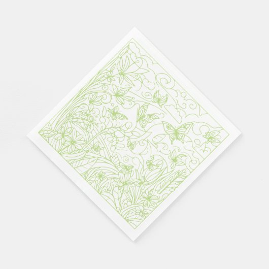 Butterfly Garden Green Serviette (Ecke)