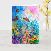Butterfly Garden Karte (Gelbe Blume)