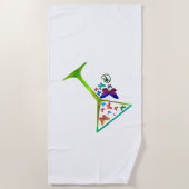 Butterfly Garden Martini Pop Art Beach Handtuch (Vorderseite)