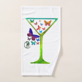 Butterfly Garden Martini Pop Kunst, Dichtung und M Badhandtuch Set (Handtuch)