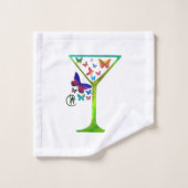 Butterfly Garden Martini Pop Kunst, Dichtung und M Badhandtuch Set (Waschlappen)