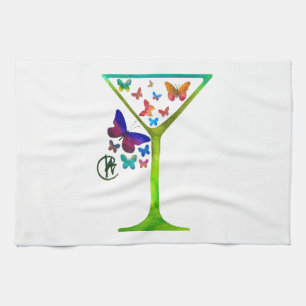 Butterfly Garden Martini Pop Kunst, Küche Handtuch
