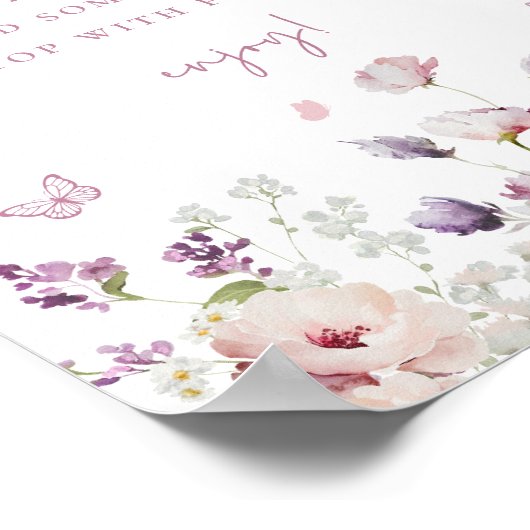 Butterfly Garden Mimosa Bar Sign Poster