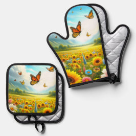 Butterfly Garden Ofenhandschuh & Topflappen-Set