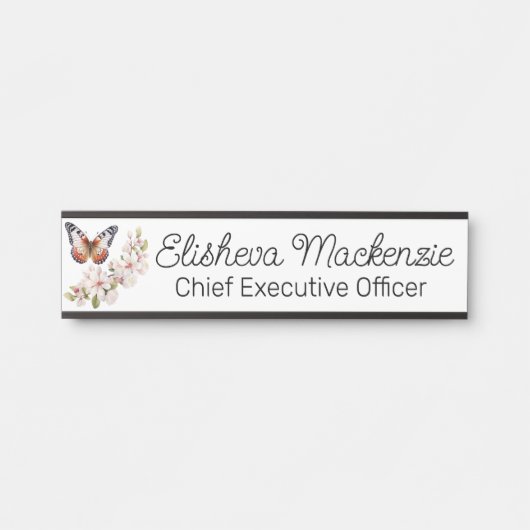 Butterfly Garden Orange und White Office Türschild (Vorderseite )