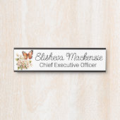 Butterfly Garden Orange und White Office Türschild (Vorderseite )