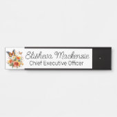 Butterfly Garden Orange und White Office Türschild (Vorderseite )
