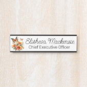 Butterfly Garden Orange und White Office Türschild (Vorderseite )
