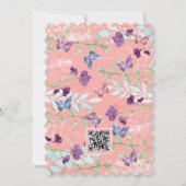 Butterfly Garden Pastel Peach Lavender Baby Dusche Einladung (Rückseite)