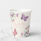 Butterfly Garden Pastel Wildblume Babydusche Pappbecher (Rückseite)