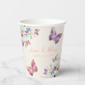 Butterfly Garden Pastel Wildblume Babydusche Pappbecher (Vorderseite)