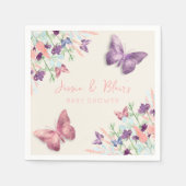 Butterfly Garden Pastel Wildblume Babydusche Serviette (Vorderseite)