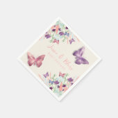 Butterfly Garden Pastel Wildblume Babydusche Serviette (Ecke)