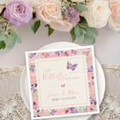 Butterfly Garden Pastel Wildblume Babydusche Serviette