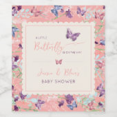 Butterfly Garden Pastel Wildblume Babydusche Weinetikett (Einzelnes Label)
