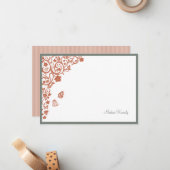 Butterfly Garden Peach Strip Skriptname Note Auto Mitteilungskarte (Vorderseite/Rückseite Beispiel)