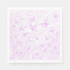 Butterfly Garden Pink Serviette