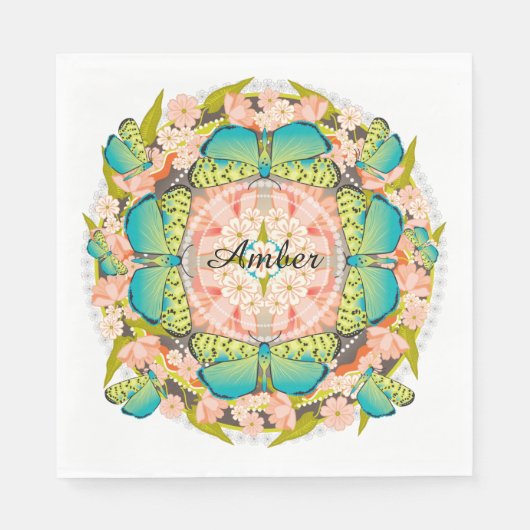 Butterfly Garden Serviette (Vorderseite)