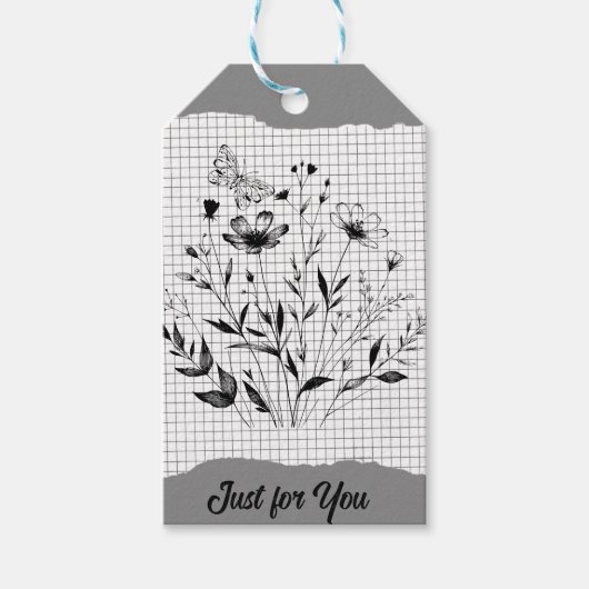 Butterfly Garden Sketches Geschenkanhänger (Vorderseite)