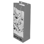 Butterfly Garden Sketches Geschenktüte Für Weinflaschen (Vorderseite Schrägansicht)
