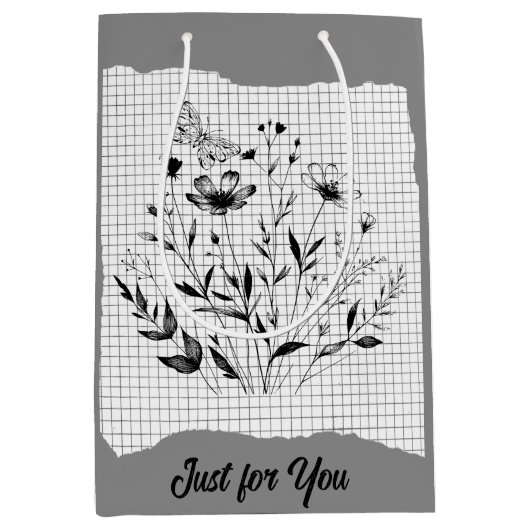 Butterfly Garden Sketches Mittlere Geschenktüte (Vorderseite)