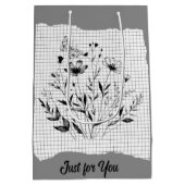 Butterfly Garden Sketches Mittlere Geschenktüte (Rückseite)