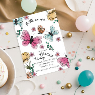 Butterfly Garden Spring Girl Birthday Einladung