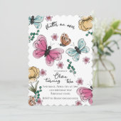 Butterfly Garden Spring Girl Birthday Einladung (Stehend Vorderseite)