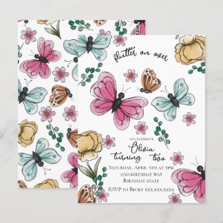 Butterfly Garden Spring Girl Birthday Postkarte