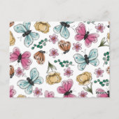 Butterfly Garden Spring Girl Birthday Postkarte (Rückseite)