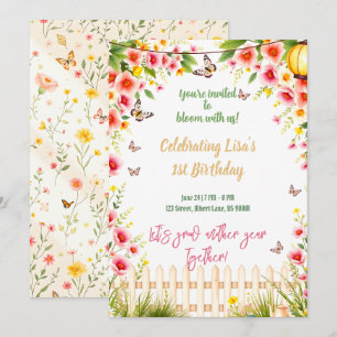 Butterfly Garden Tee Party Einladung am Geburtstag