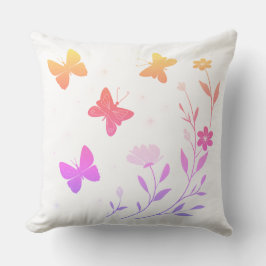 butterfly garden throw pillow kissen