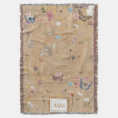 Butterfly Garden Vintag Throw Blanket Decke (Vorderseite Vertikal)