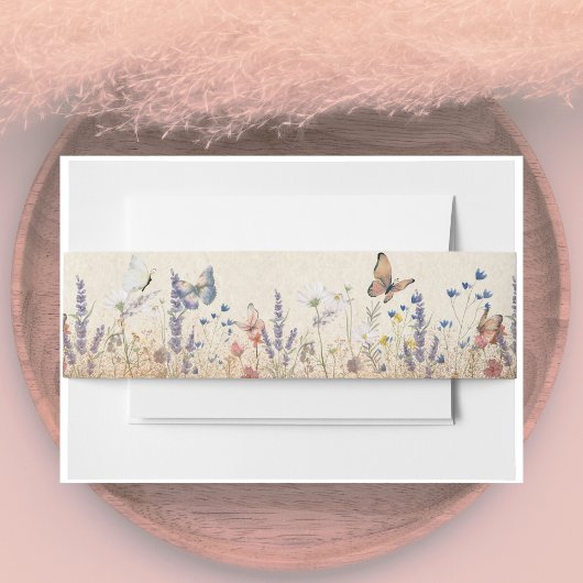 Butterfly Garden Vintage Einladung Bauch Band
