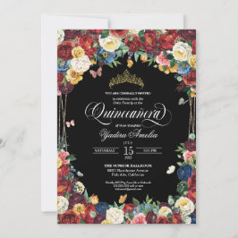 Butterfly Garden Wasserfarbe Floral Quinceanera In Einladung