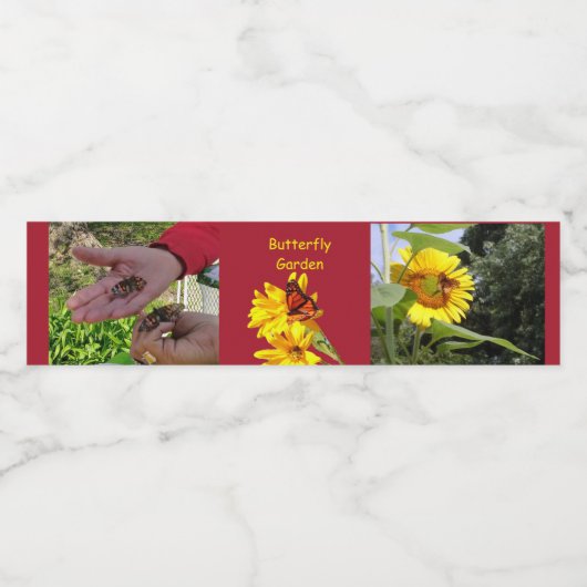 Butterfly Garden Wasserflaschenetikett (Einzelnes Label)